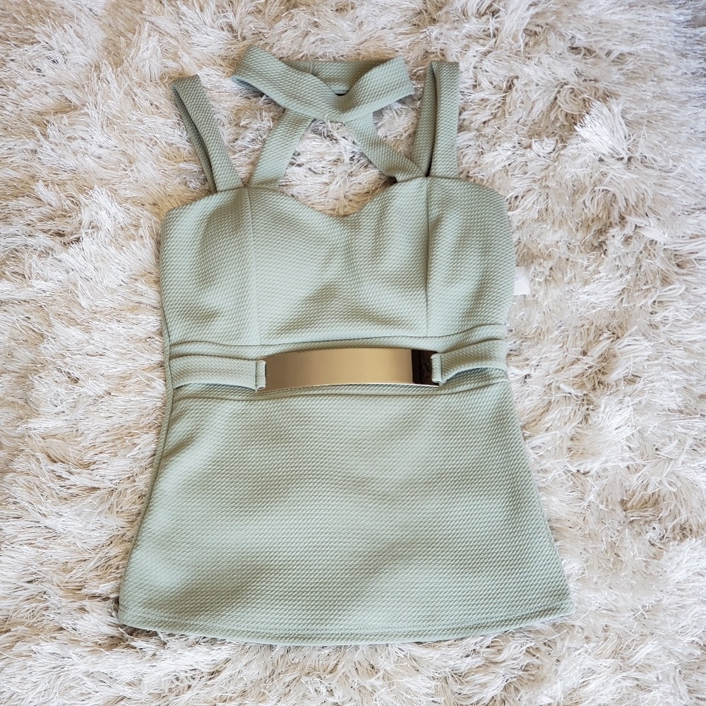 Women's Tank top Blouse Green Shocker Belted